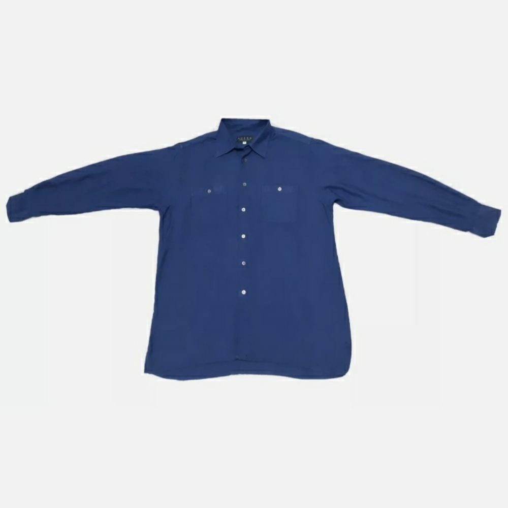 SULKA Italy Men's Blue Dress Shirt Sz Large